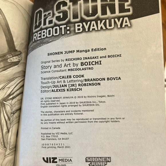 Dr. Stone Reboot: Byakuya - Paperback by Boichi. First Printing March 2021 - Picture 4 of 4